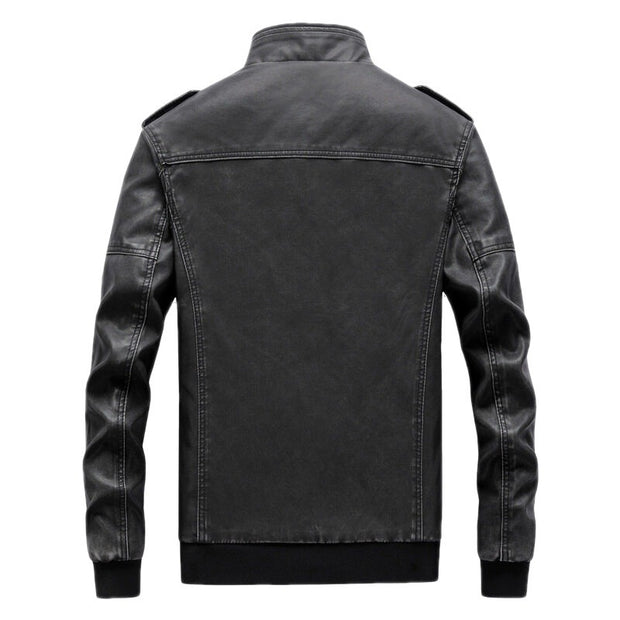 New Autumn and Winter Men's Leather Jacket Motorcycle Baseball Jacket Plus Size