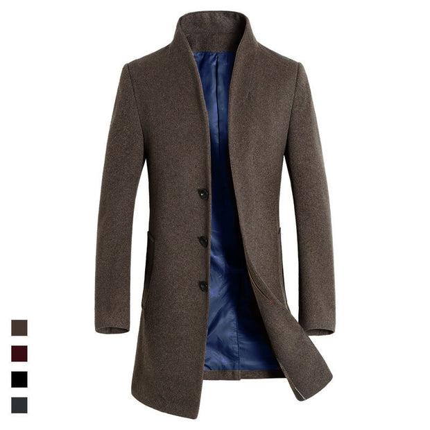 men's woolen coat, European and American casual woolen windbreaker coat, large M-6XL in stock